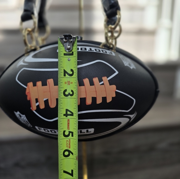 Football Design Women's Handbag - Black and White - Picture 11 of 12